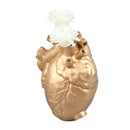 Creative Anatomical Heart Vases Resin Sculpture Heart Shaped Art Flower Vases Desktop Home Decoration for Living Room Gold