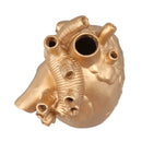 Creative Anatomical Heart Vases Resin Sculpture Heart Shaped Art Flower Vases Desktop Home Decoration for Living Room Gold
