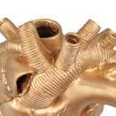 Creative Anatomical Heart Vases Resin Sculpture Heart Shaped Art Flower Vases Desktop Home Decoration for Living Room Gold