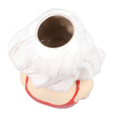 Girl Face Vase Modern Decorative Sculpture Ceramic Head Flower Vase for Living Room Bedroom Office White