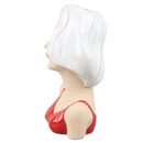Girl Face Vase Modern Decorative Sculpture Ceramic Head Flower Vase for Living Room Bedroom Office White