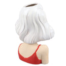 Girl Face Vase Modern Decorative Sculpture Ceramic Head Flower Vase for Living Room Bedroom Office White