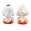Girl Face Vase Modern Decorative Sculpture Ceramic Head Flower Vase for Living Room Bedroom Office White