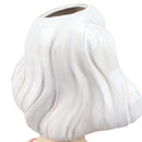 Girl Face Vase Modern Decorative Sculpture Ceramic Head Flower Vase for Living Room Bedroom Office White