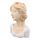 Modern Ceramic Face Vases Decorative Modern Style Shy Girl Flower Lady Head Vase for Unisex Plants Lover White