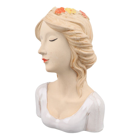 Modern Ceramic Face Vases Decorative Modern Style Shy Girl Flower Lady Head Vase for Unisex Plants Lover White