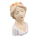 Modern Ceramic Face Vases Decorative Modern Style Shy Girl Flower Lady Head Vase for Unisex Plants Lover White