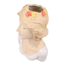 Modern Ceramic Face Vases Decorative Modern Style Shy Girl Flower Lady Head Vase for Unisex Plants Lover White