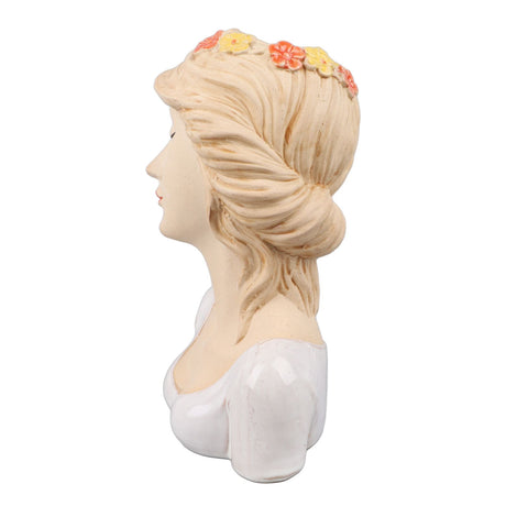 Modern Ceramic Face Vases Decorative Modern Style Shy Girl Flower Lady Head Vase for Unisex Plants Lover White