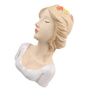 Modern Ceramic Face Vases Decorative Modern Style Shy Girl Flower Lady Head Vase for Unisex Plants Lover White