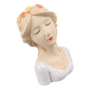 Modern Ceramic Face Vases Decorative Modern Style Shy Girl Flower Lady Head Vase for Unisex Plants Lover White