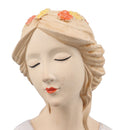 Modern Ceramic Face Vases Decorative Modern Style Shy Girl Flower Lady Head Vase for Unisex Plants Lover White