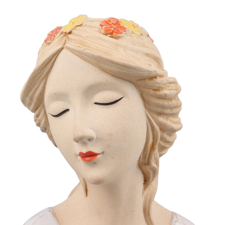 Modern Ceramic Face Vases Decorative Modern Style Shy Girl Flower Lady Head Vase for Unisex Plants Lover White