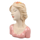Modern Ceramic Face Vases Decorative Modern Style Shy Girl Flower Lady Head Vase for Unisex Plants Lover Pink