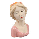 Modern Ceramic Face Vases Decorative Modern Style Shy Girl Flower Lady Head Vase for Unisex Plants Lover Pink