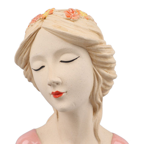 Modern Ceramic Face Vases Decorative Modern Style Shy Girl Flower Lady Head Vase for Unisex Plants Lover Pink