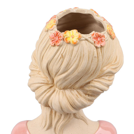 Modern Ceramic Face Vases Decorative Modern Style Shy Girl Flower Lady Head Vase for Unisex Plants Lover Pink