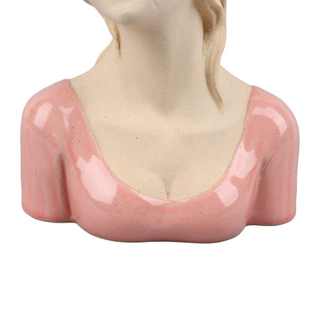 Modern Ceramic Face Vases Decorative Modern Style Shy Girl Flower Lady Head Vase for Unisex Plants Lover Pink