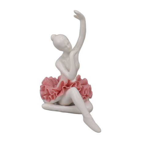 Dancing Ballerina Girl Figurine Ceramic Ballet Girl Figure Ballet Dancer Statue Sculpture Desk Bookshelf Decoration Pink