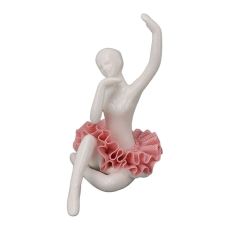 Dancing Ballerina Girl Figurine Ceramic Ballet Girl Figure Ballet Dancer Statue Sculpture Desk Bookshelf Decoration Pink