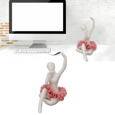 Dancing Ballerina Girl Figurine Ceramic Ballet Girl Figure Ballet Dancer Statue Sculpture Desk Bookshelf Decoration Pink