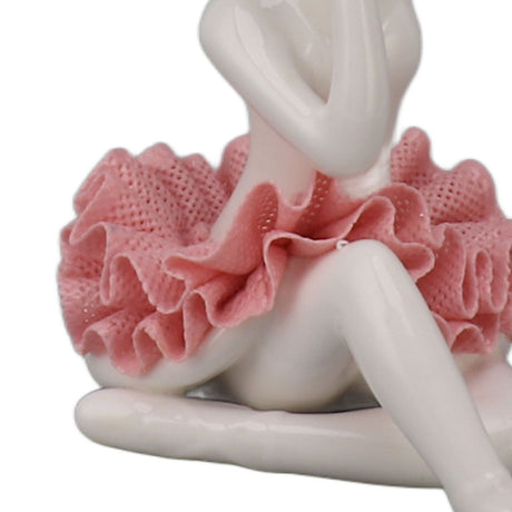 Dancing Ballerina Girl Figurine Ceramic Ballet Girl Figure Ballet Dancer Statue Sculpture Desk Bookshelf Decoration Pink