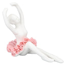 Ballet Dancer Statue Pink Ballerina Figure Ceramic Figure Decor for Table Shelf Bedroom Living Room