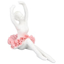 Ballet Dancer Statue Pink Ballerina Figure Ceramic Figure Decor for Table Shelf Bedroom Living Room