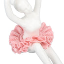 Ballet Dancer Statue Pink Ballerina Figure Ceramic Figure Decor for Table Shelf Bedroom Living Room