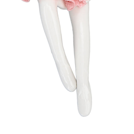 Ballet Dancer Statue Pink Ballerina Figure Ceramic Figure Decor for Table Shelf Bedroom Living Room
