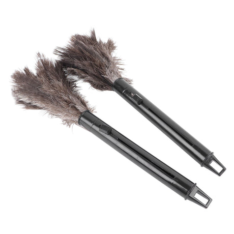 2Pcs Retractable Feather Duster Ostrich Feathers Duster with Long Handle for Home Cleaning