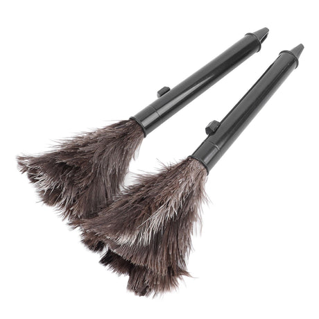 2Pcs Retractable Feather Duster Ostrich Feathers Duster with Long Handle for Home Cleaning
