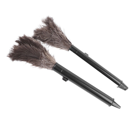 2Pcs Retractable Feather Duster Ostrich Feathers Duster with Long Handle for Home Cleaning
