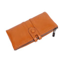 Women Wallet RFID Blocking Large Capacity Zipper Closure PU Leather Retro Style Lady Wallet