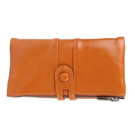 Women Wallet RFID Blocking Large Capacity Zipper Closure PU Leather Retro Style Lady Wallet