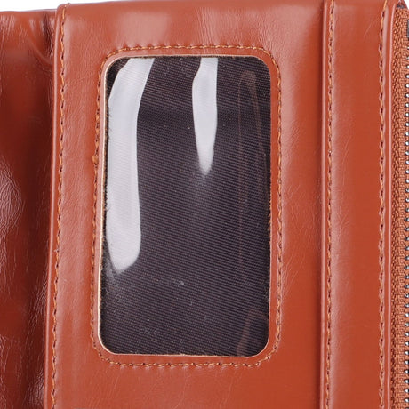 Women Wallet RFID Blocking Large Capacity Zipper Closure PU Leather Retro Style Lady Wallet
