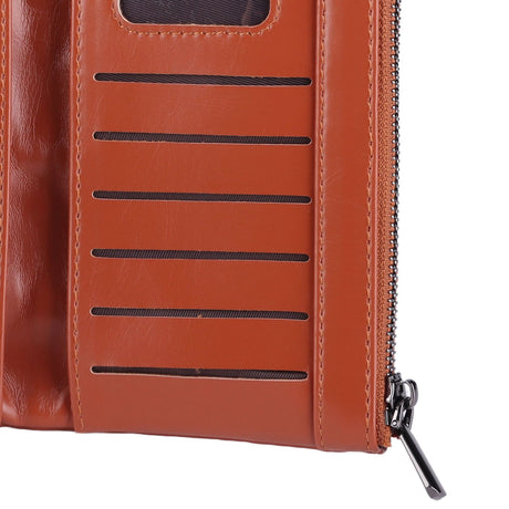 Women Wallet RFID Blocking Large Capacity Zipper Closure PU Leather Retro Style Lady Wallet