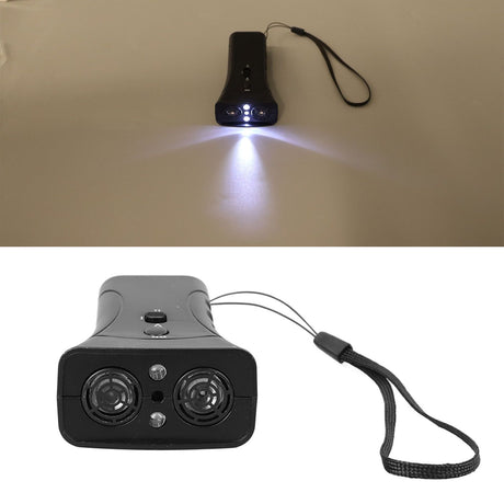 Dog Repeller Dual Sensor Ultrasound LED Light Laser Dog Deterrent Device USB Rechargeable Anti Barking Device