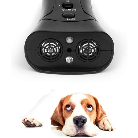 Dog Repeller Dual Sensor Ultrasound LED Light Laser Dog Deterrent Device USB Rechargeable Anti Barking Device