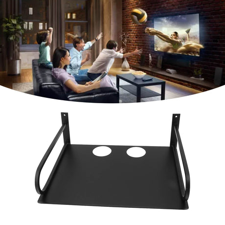 Wall Mounted Projector Shelf Aluminum Floating Projector Shelves for Router TV Box DVD Player Cable Box Black