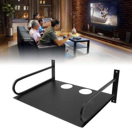 Wall Mounted Projector Shelf Aluminum Floating Projector Shelves for Router TV Box DVD Player Cable Box Black
