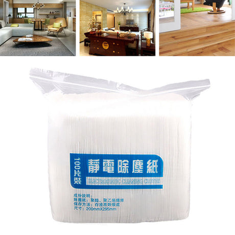 100 Pcs Electrostatic Wipes Disposable Mop Replacement Static Dusting Wipes for Home Cleaning