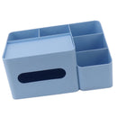 Tissue Box Organizer with Lid Plastic Exquisite Smooth Surface Tissue Desk Organizer for Home Office Blue