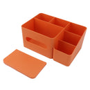 Tissue Box Organizer with Lid Plastic Exquisite Smooth Surface Tissue Desk Organizer for Home Office Orange