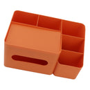 Tissue Box Organizer with Lid Plastic Exquisite Smooth Surface Tissue Desk Organizer for Home Office Orange