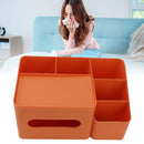 Tissue Box Organizer with Lid Plastic Exquisite Smooth Surface Tissue Desk Organizer for Home Office Orange