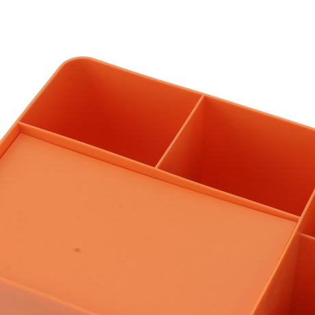 Tissue Box Organizer with Lid Plastic Exquisite Smooth Surface Tissue Desk Organizer for Home Office Orange