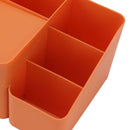 Tissue Box Organizer with Lid Plastic Exquisite Smooth Surface Tissue Desk Organizer for Home Office Orange