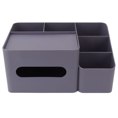 Tissue Box Organizer with Lid Plastic Exquisite Smooth Surface Tissue Desk Organizer for Home Office Purple