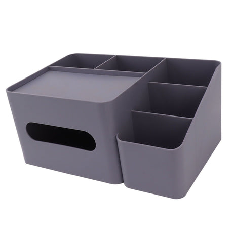 Tissue Box Organizer with Lid Plastic Exquisite Smooth Surface Tissue Desk Organizer for Home Office Purple